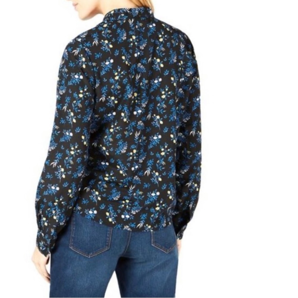 Maison Jules Printed V-Neck Black Blouse Yellow White Floral Print NWT
Size XXS - Picture 3 of 10